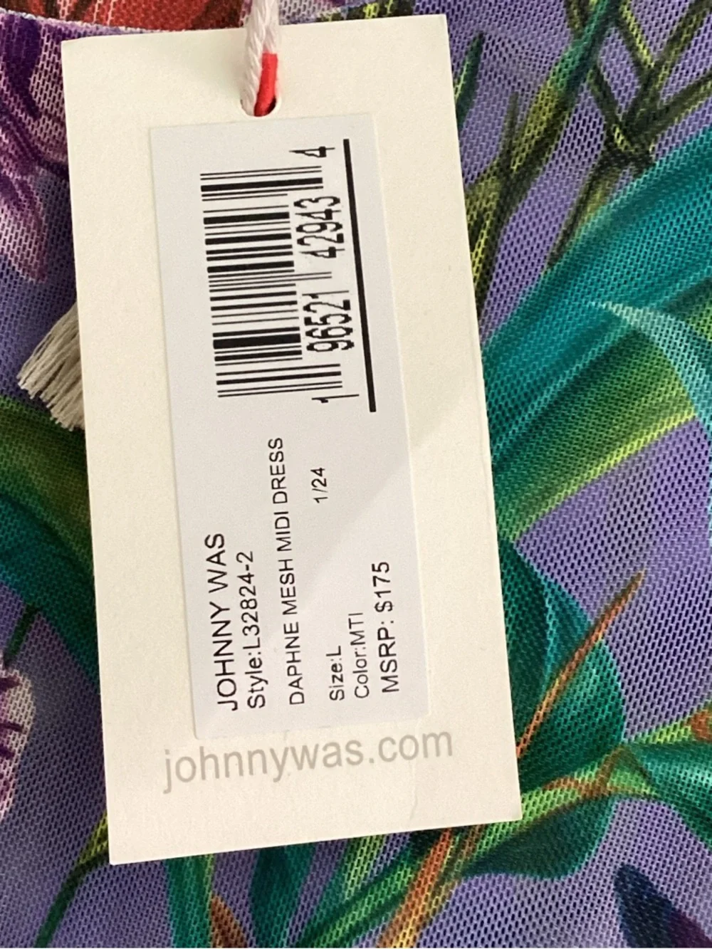 Johnny Was Lavender Floral Maxi Dress with Multicolor Botanical Print - Picture 6 of 11